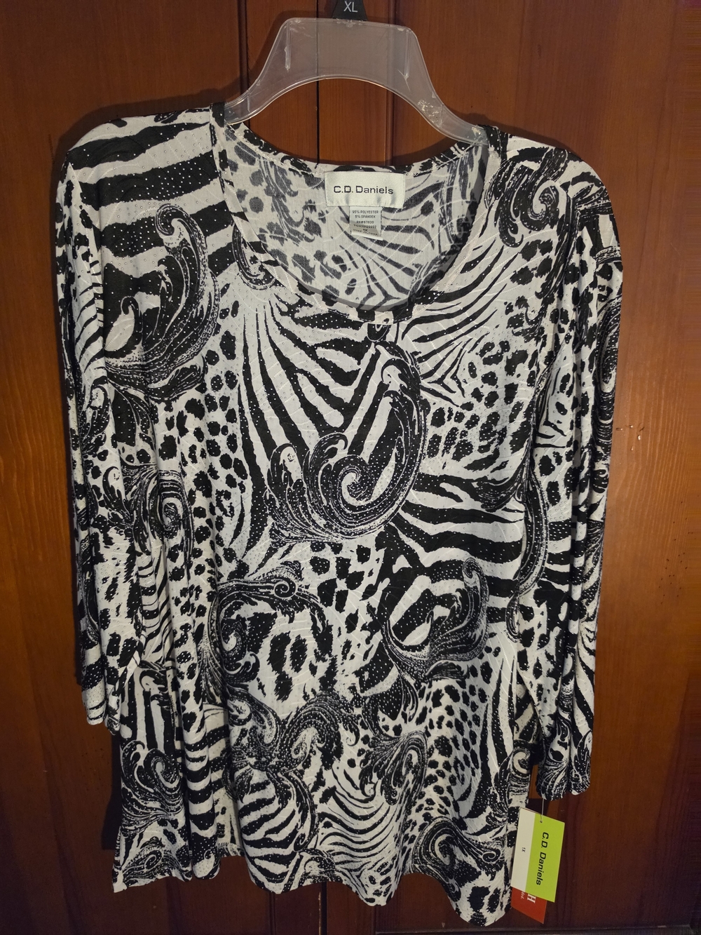 Black & White Printed Women's Top
